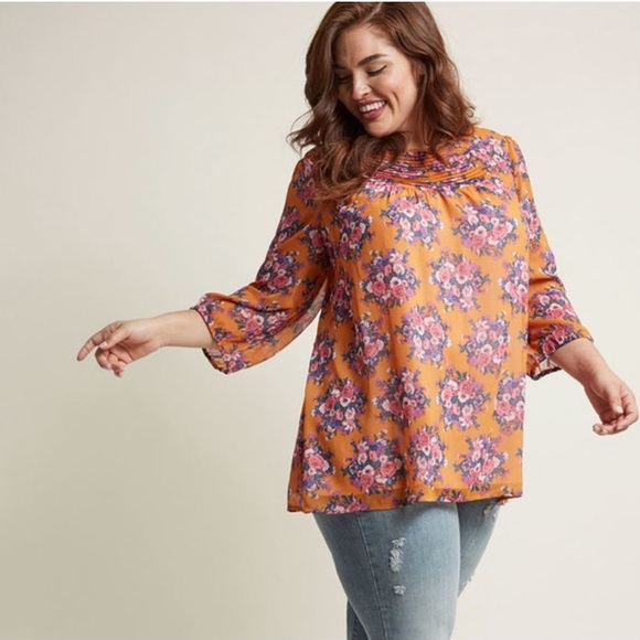 Modcloth Tops - FINALPRICE NWOT ModCloth floral tunic top
